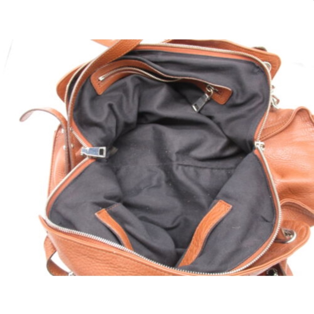 SANDRO brown pebbled leather suede detail bag - Picture 2 of 8